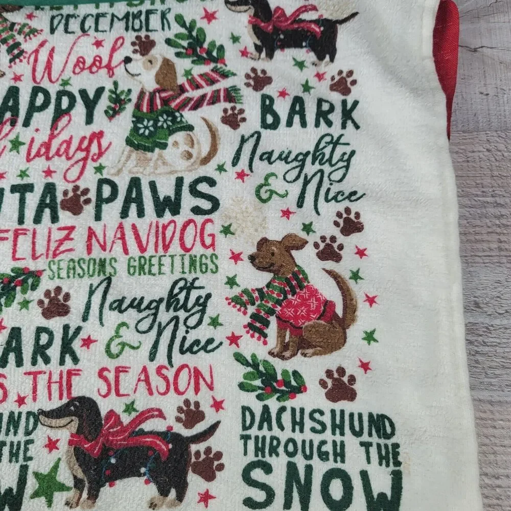 Child Holiday Christmas Apron Santa Paws Baking Hand Made